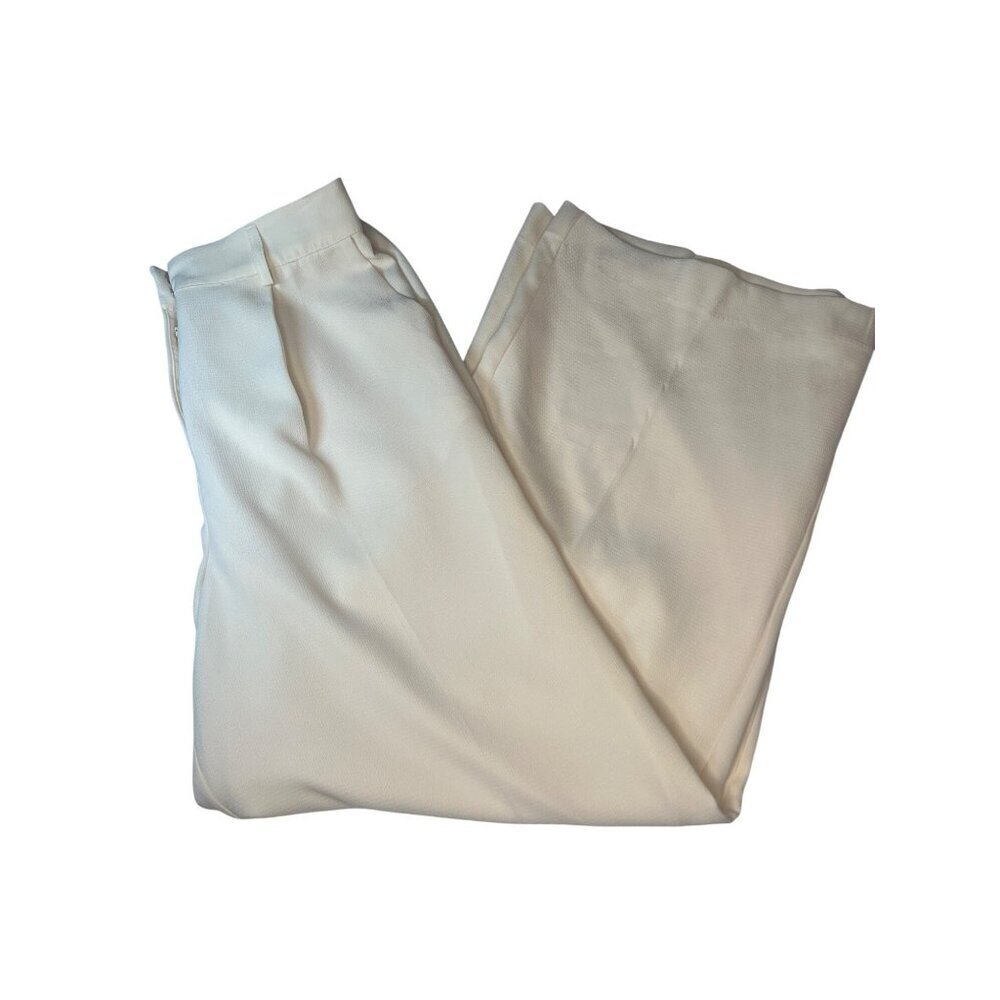 Christian Lacroix Trouser Dress Pants NEW Cream Color Ladies Size MED Wide Leg